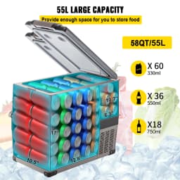 VEVOR 35L 45L Car Refrigerator Mini Fridge Freezer Portable Compressor Cooler 12/24V DC 110-240V Ice Box for Camping