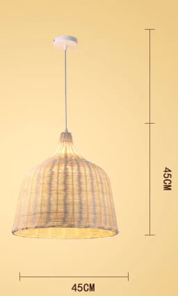 Natural Bamboo Pendant Light Country Style Wicker Lamp Shade E27 Handmade Woven Chandelier Ceiling Light Fixtures for Restaurant