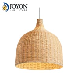 Natural Bamboo Pendant Light Country Style Wicker Lamp Shade E27 Handmade Woven Chandelier Ceiling Light Fixtures for Restaurant