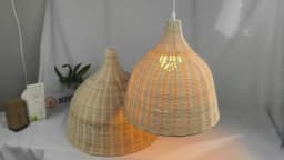 Natural Bamboo Pendant Light Country Style Wicker Lamp Shade E27 Handmade Woven Chandelier Ceiling Light Fixtures for Restaurant