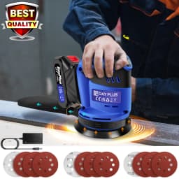 DayPlus 125mm 190W Cordless Orbital Sander Wood Grinder Electric Car Polisher Metal Grinding Sanding Tool fit for Makita Battery