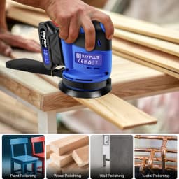 DayPlus 125mm 190W Cordless Orbital Sander Wood Grinder Electric Car Polisher Metal Grinding Sanding Tool fit for Makita Battery