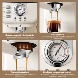 NEW Coffee Maker 1050W 1.5L Large Capacity Semi Automatic 20bar High Pressure Extraction Coffee Machine for Home Cafes
