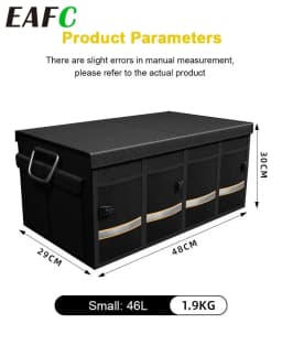46L Big Capacity Car Storage Box Car Trunk Organizer Eco-Friendly Super Durable Collapsible Cargo Storage Auto Interior