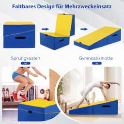 Slanted Gymnastics Mat, Wedge-shaped Soft Floor Mat, Foldable, 2-in-1 Gym Mat with Carry Handle, Sports Mat, Fitness Mat