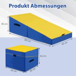Slanted Gymnastics Mat, Wedge-shaped Soft Floor Mat, Foldable, 2-in-1 Gym Mat with Carry Handle, Sports Mat, Fitness Mat