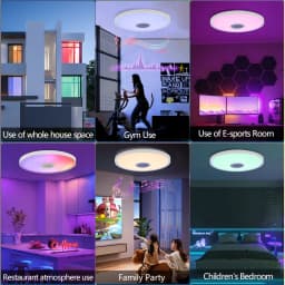 MARPOU LED Modern Ceiling Light RGB Colorful Dimming APP Remote Control 18 Inch Large Size Smart Home Music Ceiling Lamp Bedroom