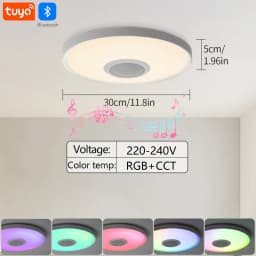 MARPOU LED Modern Ceiling Light RGB Colorful Dimming APP Remote Control 18 Inch Large Size Smart Home Music Ceiling Lamp Bedroom