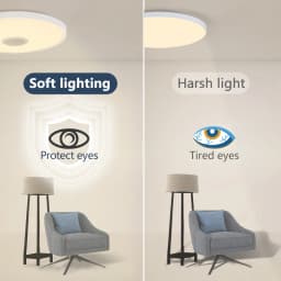 MARPOU LED Modern Ceiling Light RGB Colorful Dimming APP Remote Control 18 Inch Large Size Smart Home Music Ceiling Lamp Bedroom