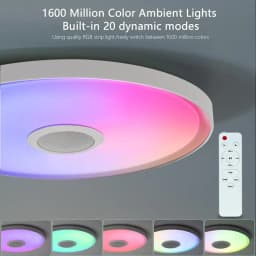 MARPOU LED Modern Ceiling Light RGB Colorful Dimming APP Remote Control 18 Inch Large Size Smart Home Music Ceiling Lamp Bedroom