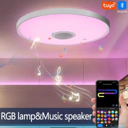 MARPOU LED Modern Ceiling Light RGB Colorful Dimming APP Remote Control 18 Inch Large Size Smart Home Music Ceiling Lamp Bedroom