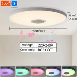 MARPOU LED Modern Ceiling Light RGB Colorful Dimming APP Remote Control 18 Inch Large Size Smart Home Music Ceiling Lamp Bedroom