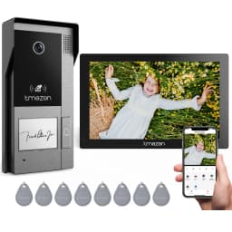 TMEZON 2 Wire WiFi Video Intercom System with Camera and 7 Inch1080P Touch Screen IP Wired Video Door Phone, Tuya, Remote Unlock
