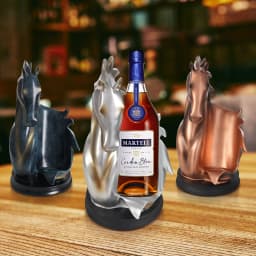 Freestanding Wine Rack Horse Head Wine Bottle Holder, Resin Tabletop Decorative Display Stand for Bar Home Single Bottle Storage