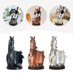 Freestanding Wine Rack Horse Head Wine Bottle Holder, Resin Tabletop Decorative Display Stand for Bar Home Single Bottle Storage