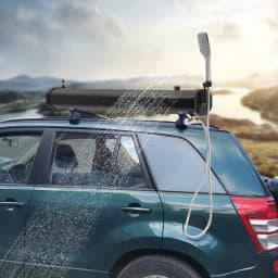 Portable Water Tank 18L 4.76Gal, Roof Rack Mount Road Shower with 1.6 Bar, Outdoor Camping Water Supply System for SUV RV Truck