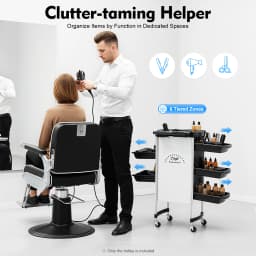 6-Tier Drawer-Type Multi-Functional Salon Trolley Salon Trolley Cart with Wheels, Hairdressing Shelf Rolling Storage Tray Cart
