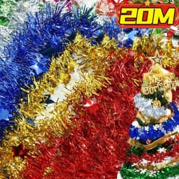 20/2M Tinsel Garland Shimmering Hanging Decorations for New Year and Christmas Tree Festive Party Ribbon New Year Decor Supplies