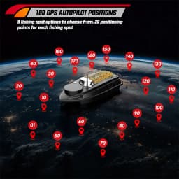 Portable 800m GPS Fishing Bait Boat 9 Fishing Grounds 180 Points Bait Boat 6.6lbs Loading Support Automatic Cruise Return