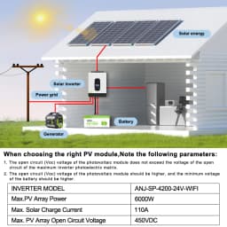 4KW 24V 100A Hybrid Solar Inverter 230VAC Off Grid Pure Sine Wave 500VDC 50/60Hz Solar Controller With WIFI Built-in BMS 