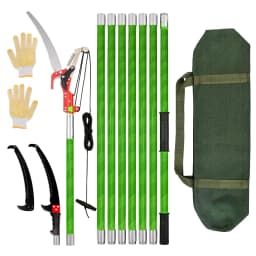 Tree Pole Saw Long Pole Saw Adjustable Length Pole Pruner High Reach Pole with Carry Bag, Manual Pole Saw