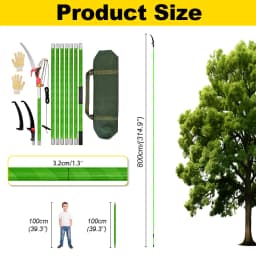 Tree Pole Saw Long Pole Saw Adjustable Length Pole Pruner High Reach Pole with Carry Bag, Manual Pole Saw