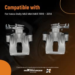 Pair Rear Brake Caliper for Iveco Daily Mk3 Mk4 Mk5 1999-2014 504113573 52mm