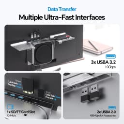 PULWTOP Mac mini M4 Dock & Stand with M.2 NVMe 8TB SSD Enclosure, with HDMI 4K 60Hz, USB-A 10Gbps for Mac mini M6, M5 Pro, M4/M4 Pro
