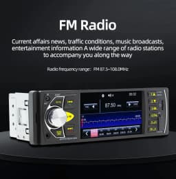 ESSGOO 4.1"Universal 1 DIN capacitive IPS digital display Multimedia MP5 Car Stereo Radio BT USB AUX TF FM SWC 7Colors Handsfree