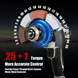 Cordless Impact Screwdriver Handheld Drill Power Tool 25+1 Torque Setting 2 Gear Speed Electric Screwdriver With 2 Batteries