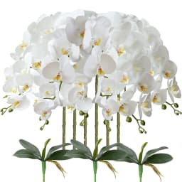 2PCS Artificial Flowers Orchid Set Real Touch 69cm Tall 9 Heads Fake Phalaenopsis Flower Vase Fillers Home Wedding Indoor Decor
