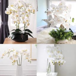 2PCS Artificial Flowers Orchid Set Real Touch 69cm Tall 9 Heads Fake Phalaenopsis Flower Vase Fillers Home Wedding Indoor Decor