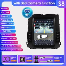 9.7'' Car Radio Multimedia Player for Toyota Land Cruiser Prado 120 Lexus GX470 2002-2009 Car GPS Wireless Carplay 6115 HeadUnit