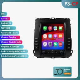9.7'' Car Radio Multimedia Player for Toyota Land Cruiser Prado 120 Lexus GX470 2002-2009 Car GPS Wireless Carplay 6115 HeadUnit