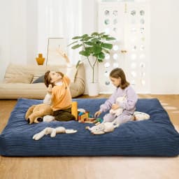 Giant Corduroy Bean Bag Chair Bed for Adults, 2-in-1 Convertible Floor Sofa to Mattress with Removable Washable Cover
