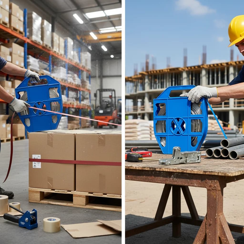 304 Stainless Steel Strapping Coil, Banding Tool with Plastic Tray for Cable Signage Bundling in Construction Marine Electrical