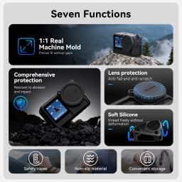 TELESIN Silicone Protective Case for DJI Osmo Action 6 with Lens Cap Lanyard Shockproof Camera Protection Action 6 Accessories