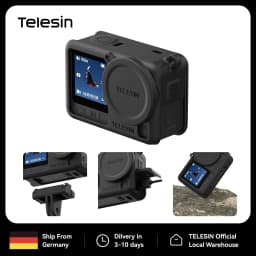 TELESIN Silicone Protective Case for DJI Osmo Action 6 with Lens Cap Lanyard Shockproof Camera Protection Action 6 Accessories