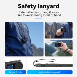 TELESIN Silicone Protective Case for DJI Osmo Action 6 with Lens Cap Lanyard Shockproof Camera Protection Action 6 Accessories