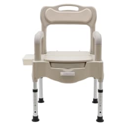 Portable Bedside Commodes Chair Adjustable Commode Toilet Chair Home Use for the Elderly, Disabled, etc Grey White/Khaki