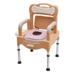 Portable Bedside Commodes Chair Adjustable Commode Toilet Chair Home Use for the Elderly, Disabled, etc Grey White/Khaki