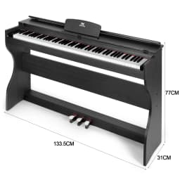 MUSTAR Digital Piano 88 Keys Semi Weighted keyboard Electric Piano Set with 3 Pedals Ideal Entry Level Set Black Wood Optics