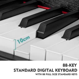 MUSTAR Digital Piano 88 Keys Semi Weighted keyboard Electric Piano Set with 3 Pedals Ideal Entry Level Set Black Wood Optics