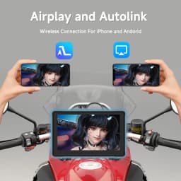5/6/7"Motorcycle GPS Navigation Recorder Wireless CarPlay Android Auto Multimedia Player IP67 Waterproof Screen Bluetooth 2024 New