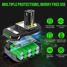 For Ryobi 18V 8.0AH lithium Battery 18V low self discharge, Suitable For all Tools 18V P104 P107 P108 RB18L50 RB18L20