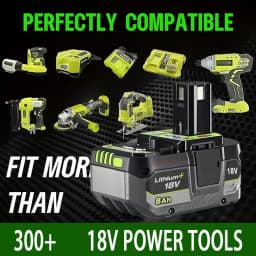 For Ryobi 18V 8.0AH lithium Battery 18V low self discharge, Suitable For all Tools 18V P104 P107 P108 RB18L50 RB18L20