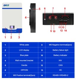 EASUN LiFePO4 48V 100AH Battery 6000+ Cycle Bluetooth 51.2V 5KW Lithium Battery Solar Energy Storage BMS For Inverter EU STOCK