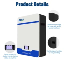 EASUN LiFePO4 48V 100AH Battery 6000+ Cycle Bluetooth 51.2V 5KW Lithium Battery Solar Energy Storage BMS For Inverter EU STOCK