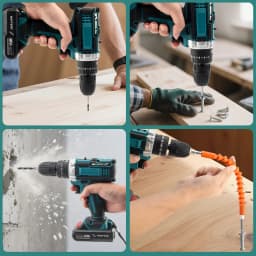 25+3 Torque Electric Impact Screwdriver Multifunctional Setting 2 Gear Speed Cordless Drill Electric Screwdriver with 2Batteries