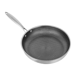 Non-Stick Stainless Steel Frying Pan with Scratch-Resistant & Non-Stick Honeycom, Steak Pan, Chinese Wok Pan, Paw Free(32 cm)